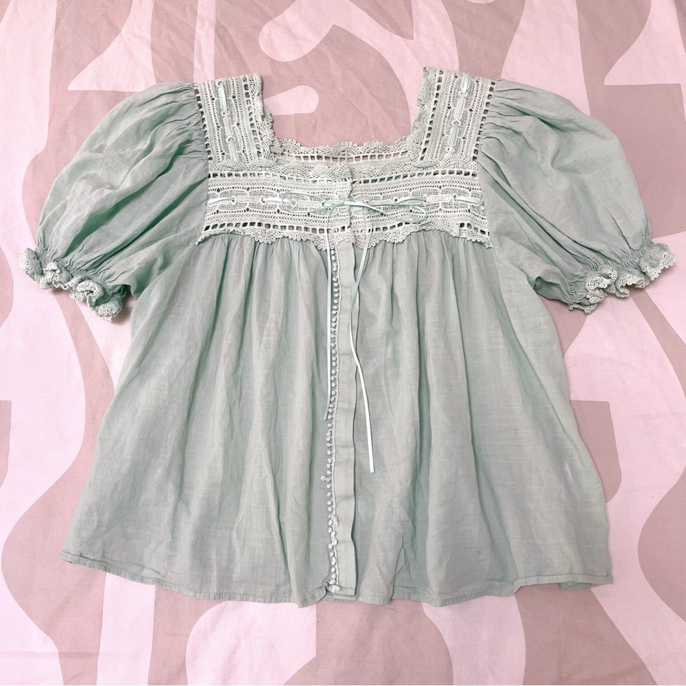 Boho Anneth Cotton Lace Blouse sz S